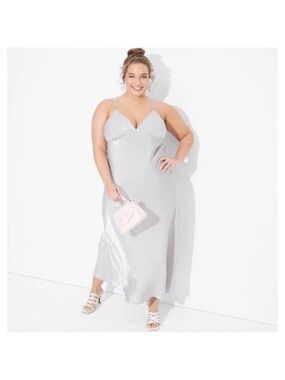 Wild Fable Gray Iridescent Midi Dress